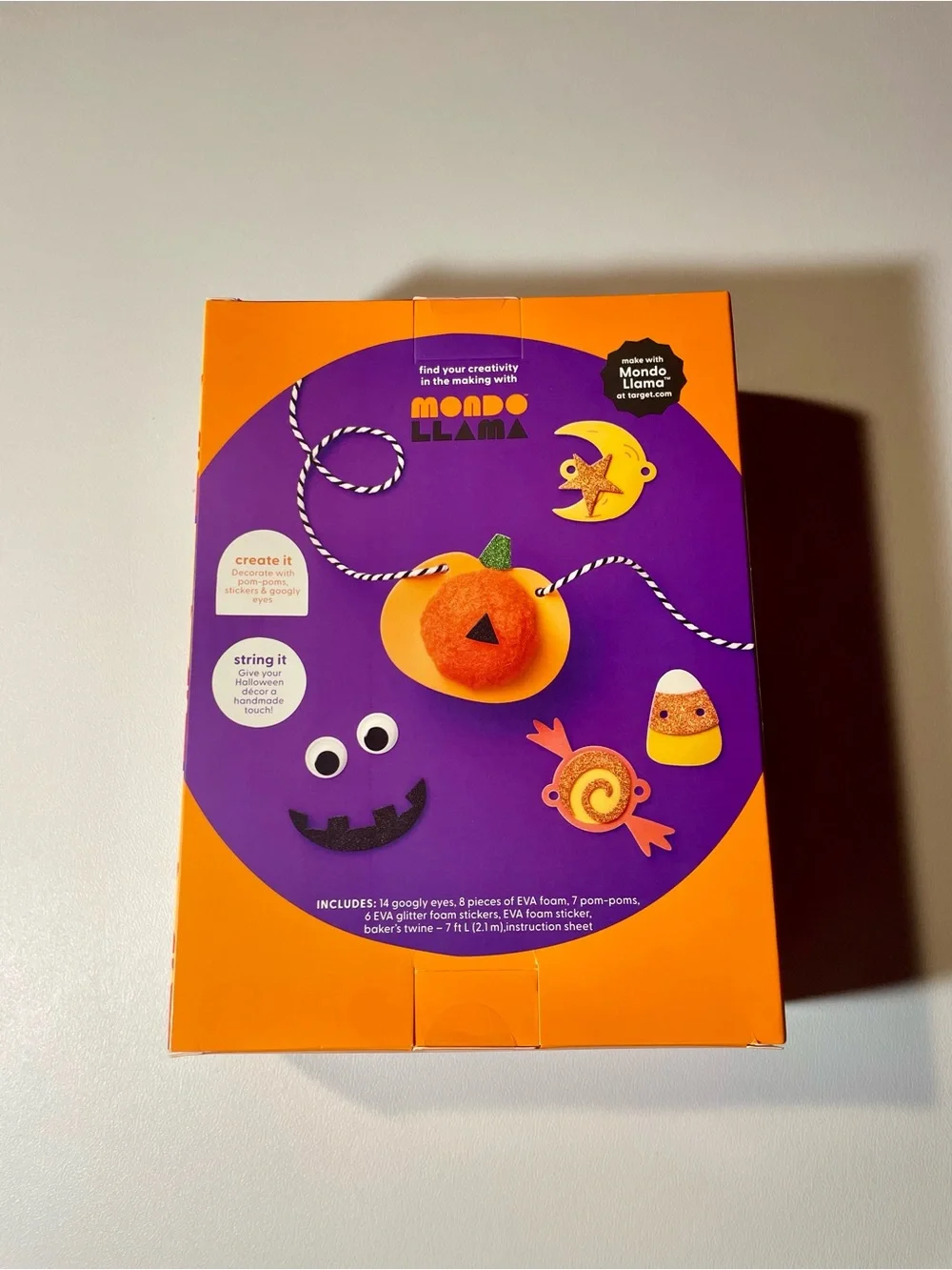 Mondo Llama Create-Your-Own Halloween Garland Kit - Orange & Purple New Sealed